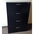 Grand & Toy Black 4 Drawer Lateral File, Locking